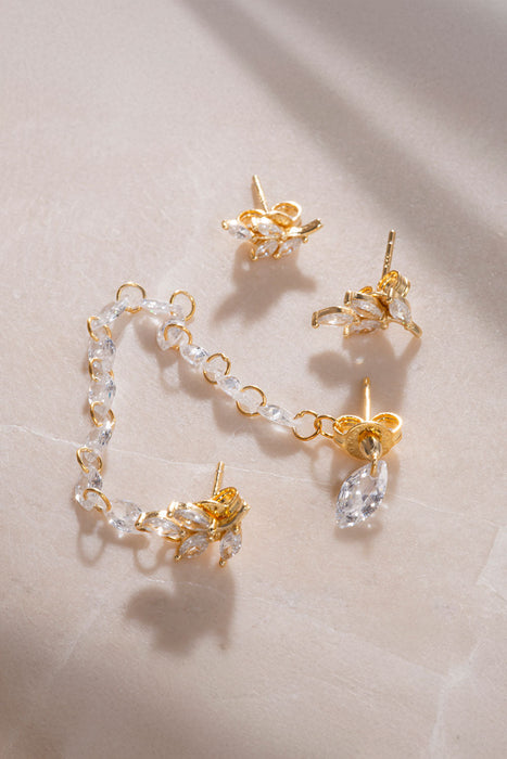 Crystal Leaf Trio Piercing