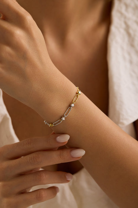 Golden Silver Links Bileklik