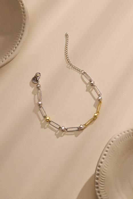 Golden Silver Links Bileklik