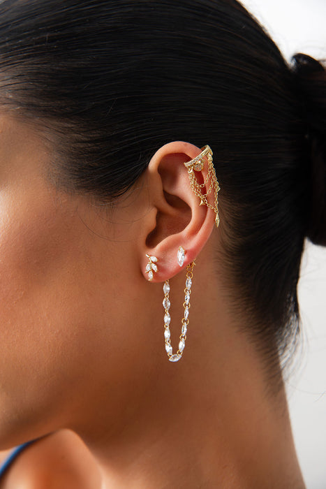 Crystal Leaf Trio Piercing